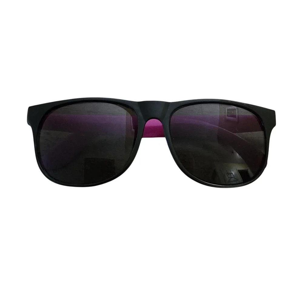 Kid's Square Sunglasses Black & Pink Frame, Black Tinted Lenses, Lightweight
